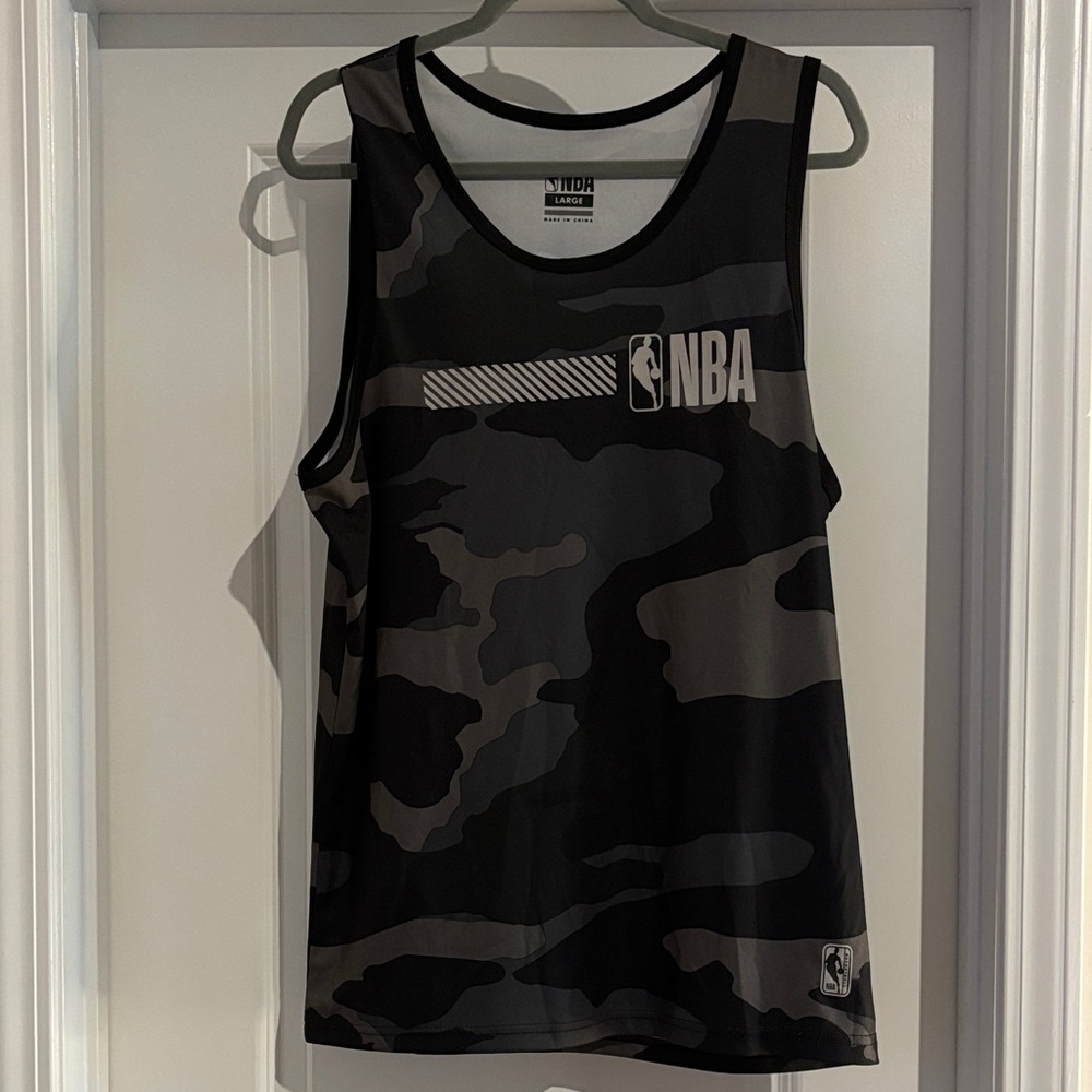 NBA Black and Gray Camouflage Tank Top